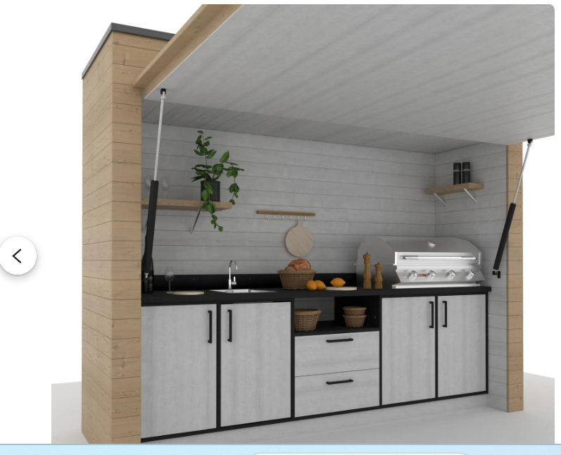 Bucătărie de exterior din lemn – 3,5 m | Lemntopia